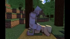 Play Minecraft Teen Whore Rides Big Cock Iron Golem's 3D Dick