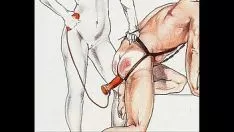 Afspelen Femdom fetisj die kleding bdsm-slavernij draagt, draagt ​​kunst flogon-komieken uit