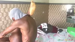 حفلة استمناء قضيب أفريقي كبير مع أرنب كبير الثدي